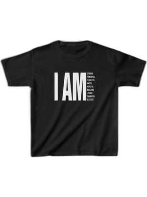 YM PAZARLAMA Unisex Çocuk Baskılı T-Shirt - Siyah