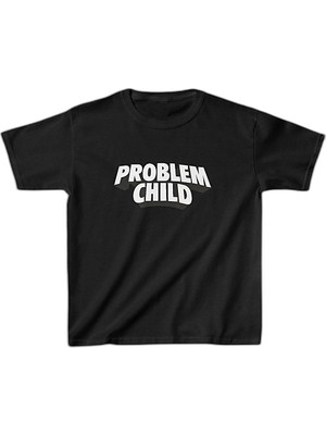 YM PAZARLAMA Unisex Çocuk Baskılı T-Shirt - Siyah