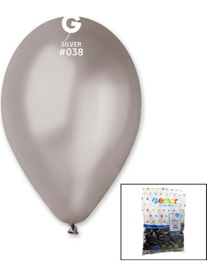 Eco Lounge GM-110-38 Metalik - Gümüş Balon 11&amp;apos;&amp;apos; - 28CM - 100 Parça BX40