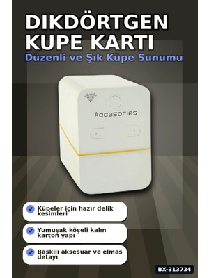 Eco Lounge 6.5x9 cm Dikdörtgen Kalın Kupe Kartı 100 Adet Paket - Bijuteri Sergileme BX-313734