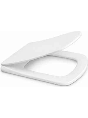 Ayrex Kare Slim Ultra Ince Yavaş Kapanan Klozet Kapağı, Soft Close Sessiz Mekanizma, Kaymaz Taba