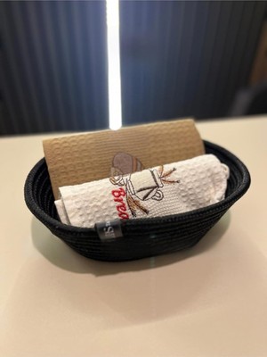 Ayrex Doğal Jüt Hasır Organizer Sepet Minimalist ve Şık Depolama Çözümü Siyah 10 x 15