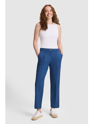 U.S. Polo Assn. Kadın Açık Lacivert Kanvas Pantolon 50325545 VR059
