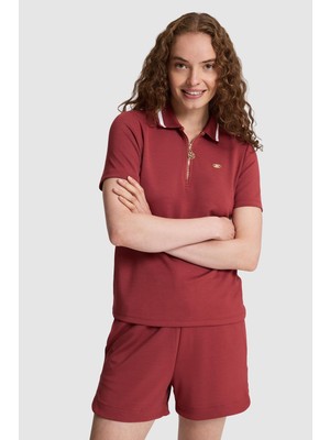 U.S. Polo Assn. Kadın Vişne Tişört 50323481 VR223