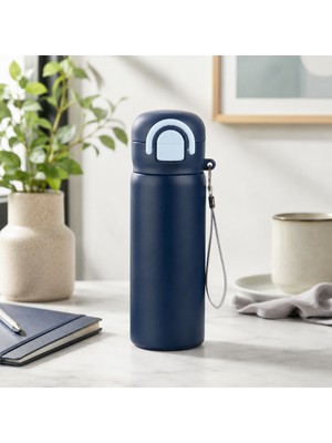Emofom Siply Matara 600 ml Suluk 304 Paslanmaz Çelik Çocuk Suluğu Çift Içim Modlu Kilit Kapaklı Sızdırmaz Çocuk Matarası