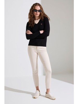 U.S. Polo Assn. Kadın Siyah Basic Kazak 50327575 VR046