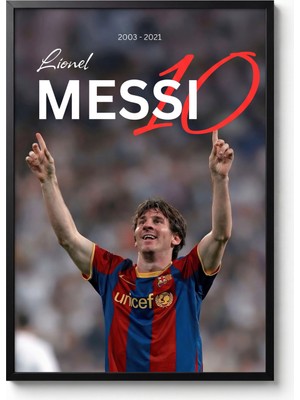 Icon Tablo Lionel Messi Bernabeu Sessizliği Siyah Çerçeveli Tasarım Tablo Futbol Poster