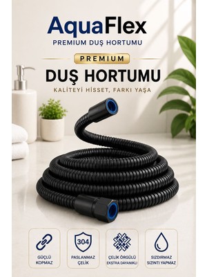 Duş Hortumu Siyah | 150CM | Sızdırmaz | Kopmaz | Kolay Montaj |