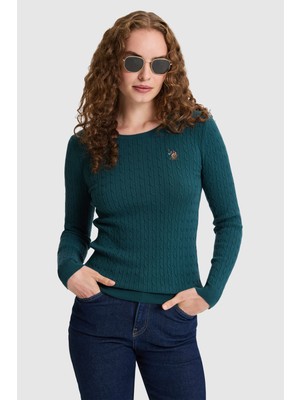 U.S. Polo Assn. Kadın Yeşil Basic Kazak 50331602 VR060