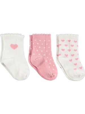 Civil Baby Puanlı 3'lü 6- Bebek Kız Çorap Set