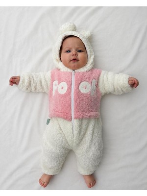 Minizade Winnie The Pooh Welsoft Peluş Unisex Fermuarlı Kışlık Bebek Uyku Tulumu Bebek Tulumu Bebek Kostümü
