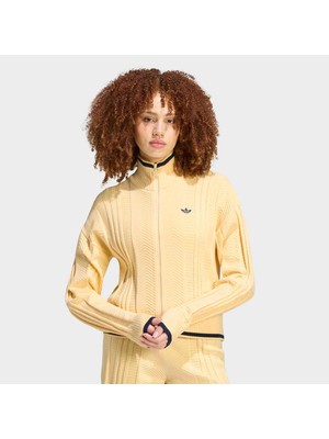 Adidas Cable Knit Firebird Kadın Sarı Ceket (KR7047)