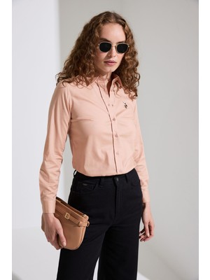 U.S. Polo Assn. Kadın Pembe Uzun Kollu Basic Gömlek 50329503 VR172