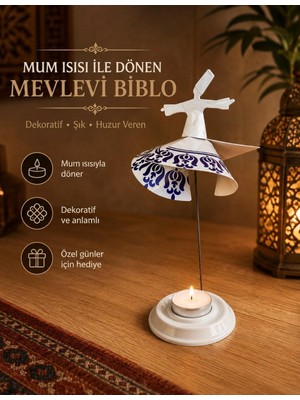 Mum Işığıyla Dönen Semazen - Dönen Mumluk - Isıyla Dönen Mumluk
