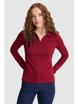 U.S. Polo Assn. Kadın Bordo Basic Sweatshirt 50326760 VR014