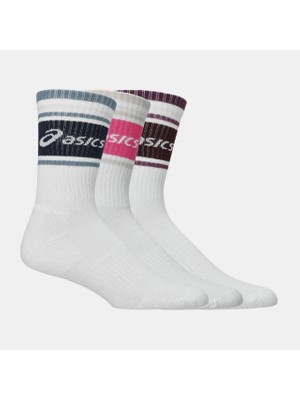 Asics 3 Pack Asics Logo Crew Sock Unisex Black Berry/purple  3033C295-500