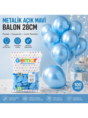 Toyigoo Metalik - Açık Mavi Balon 11 Inc - 28CM - 100PCS IEG4546GV-458FJGHV