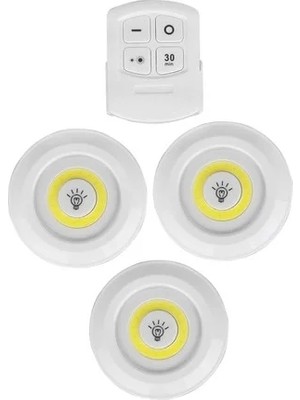Toyigoo Uzaktan Kumandalı Yapışkanlı 3'lü LED Spot Lamba IEG4546GV-458FJGHV