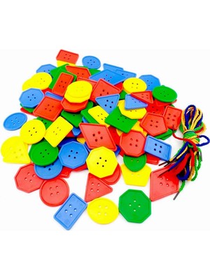 King Kids Ipli Geometrik Düğmeler 96 Parça