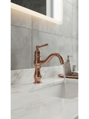 Titanium Design Manolya Rose Gold Lavabo Bataryası
