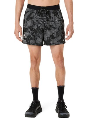 Asics Fujitrail All Over Print 5ın Short Erkek Black/obsidian Grey  2011D526-001