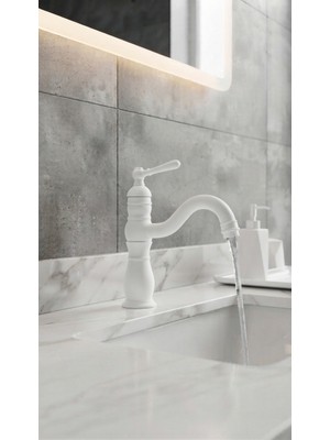 Titanium Design Manolya Beyaz Lavabo Bataryası