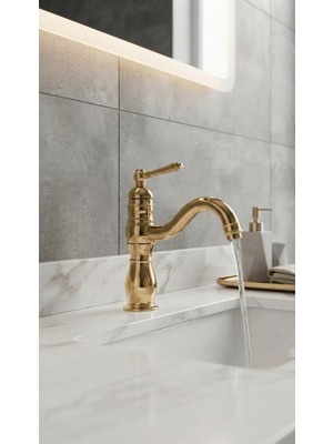 Titanium Design Manolya Gold Lavabo Bataryası