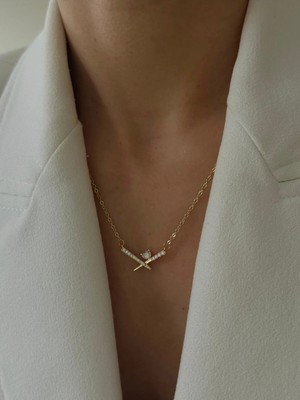 Takıtolia Still Gold Kalp Zirkon Kolye Charm Koleksiyonu Xuping Altın Kaplama Suya Dayanıklı