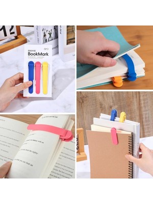 3’lü Otomatik Kitap Ayıracı – Akıllı Silikon Yer Imi Klips Seti, Okuma Severler Için Pratik Kitap Aksesuarı