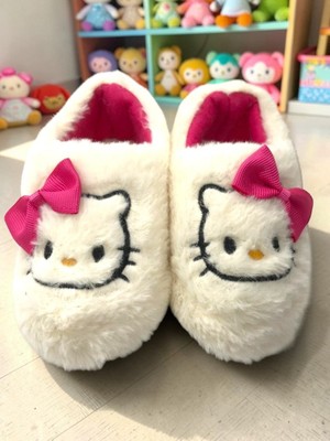 Ellaboni Kız Çocuk Pembe Renk Kitty & Kromi Figürlü Kışlık Yumuşacık Ev Pandufu