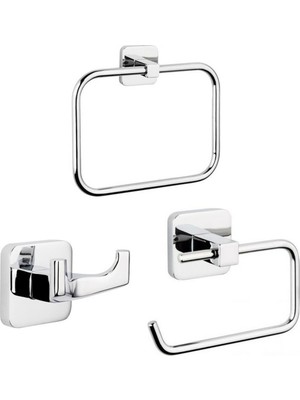 Adalı Store Krom Renkli 3'lü Set Havluluk, Şık ve Suya Dayanıklı