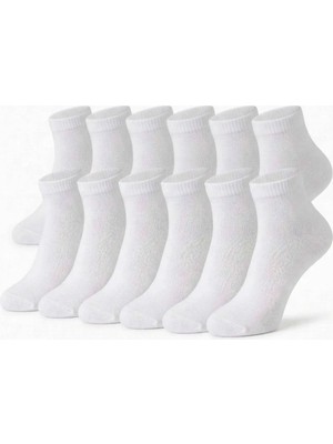 S'82 Erkek Bambu Patik Çorap 12’li Paket, Siyah Beyaz Gri, Nefes Alan Nem Emici Yumuşak Günlük Spor Bilek Çorabı