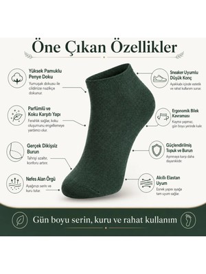 S'82 Erkek Pamuklu Patik Çorap 5’li Paket 39-44 | Dikişsiz Burun, Koku Karşıtı, Nefes Alan Kısa Konç Sneaker Çorabı
