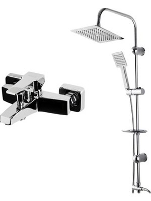 Adalı Store Krom Banyo Bataryası ve Duş Ünitesi, 2'li Set