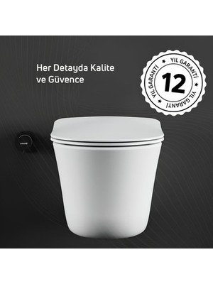 Adalı Store Creavit Nora Vortex Beyaz Asma Klozet NO323, Creavit Nora Duck Duroplast Yavaş