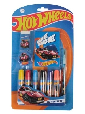 Adalı Store 10 Parça Eğlenceli Okul Kırtasiye Seti, Hot Wheels Temalı