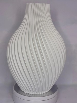 Tetra's 3D Baskı Modern Dekoratif 25 cm Vazo – Beyaz Minimal Tasarım Çiçeklik Ev & Ofis Dekoru