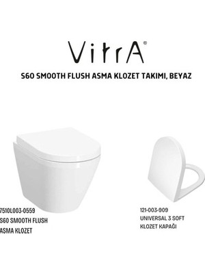 Adalı Store Asma Klozet Modern Tasarım 7510L003-0090, Soft Klozet Kapağı