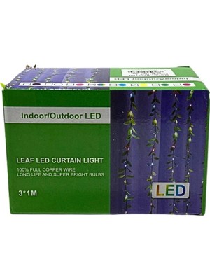 3x1 Yeşil Kutulu Sarmaşık Perde LED