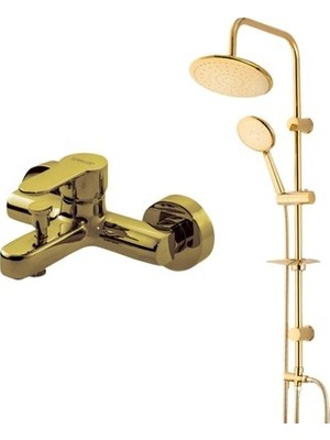 Adalı Store Altın Duş Ünitesi ile Modern Banyo Bataryası