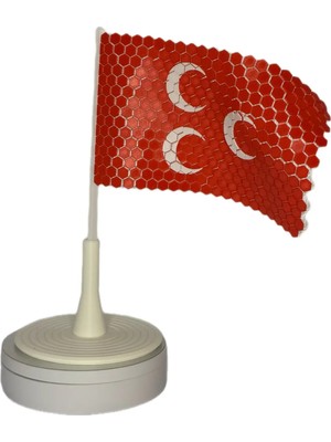 Tetra’s Türk Bayrağı Dekoratif Bayrak – 3D Altıgen Tasarım Türkiye Bayrağı – Ofis ve Masa Dekoru