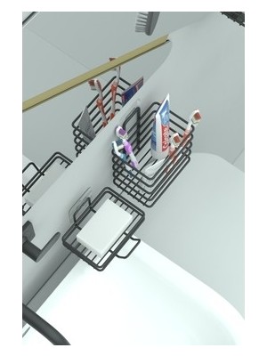 Adalı Store Metal Yapışkanlı Banyo Aksesuar Seti Pratik ve Şık