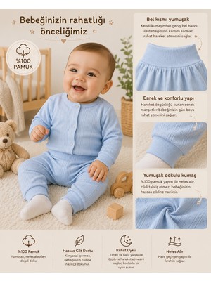 Greenmoon %100 Pamuk Nefes Alan Kumaş Bebek Pijama Takımı