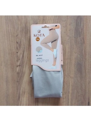 Kota Kadın Fitilli Yüksek Bel Kadın Tayt - 4117 Bej - L-Xl