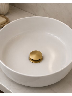 Titanium Design Mat Gold Pop Up Basmalı Metol Sifon