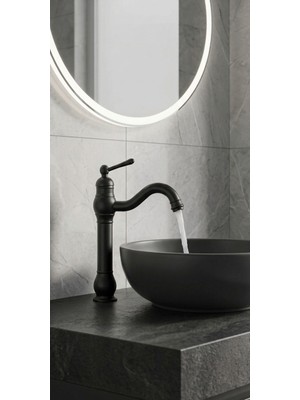Titanium Design Manolya Siyah Çanak Lavabo Bataryası