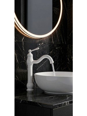 Titanium Design Manolya Beyaz Çanak Lavabo Bataryası
