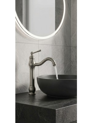 Titanium Design Manolya Nikel Çanak Lavabo Bataryası