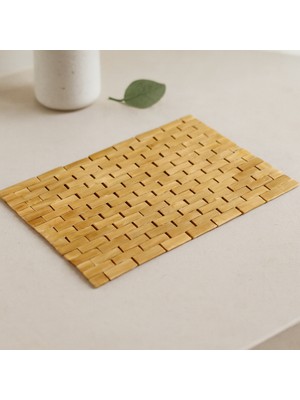 Bambu Ahşap Kaymaz Banyo Paspası 42X62 cm
