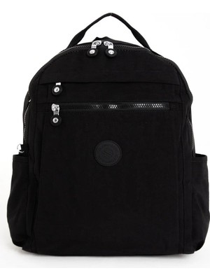 Sanmorris Unisex Suya Dayanıklı Krinkıl Kumaş Çok Gözlü Laptop Okul ve Sirt Çantası